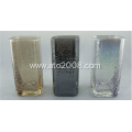 Hammer pattern High-Ball Square Glass Electroplate Color